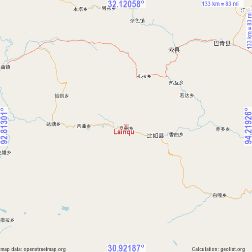 Lainqu on map
