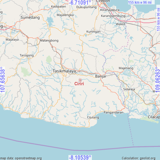 Ciriri on map