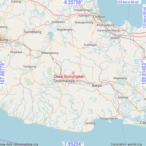 Desa Gunungsari on map