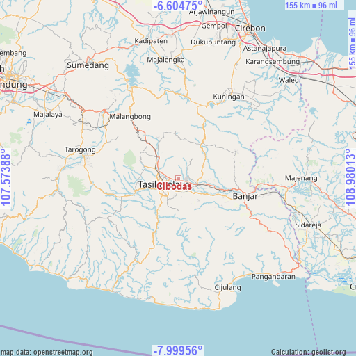 Cibodas on map