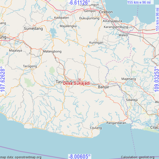Desa Sukajadi on map