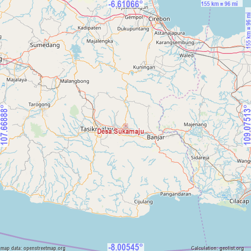 Desa Sukamaju on map