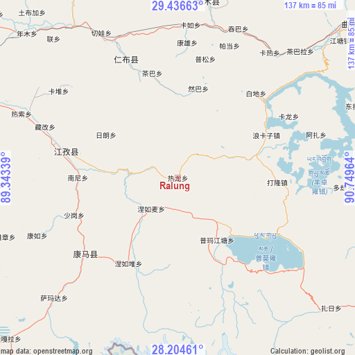 Ralung on map