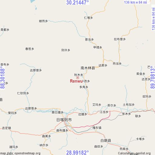 Renwu on map