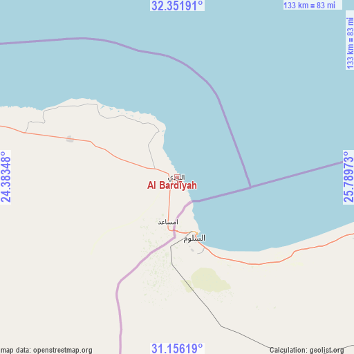 Al Bardīyah on map