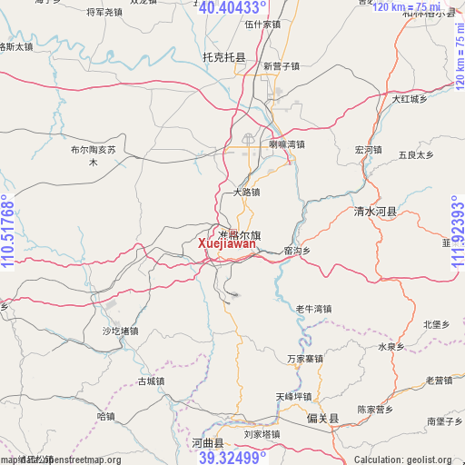 Xuejiawan on map