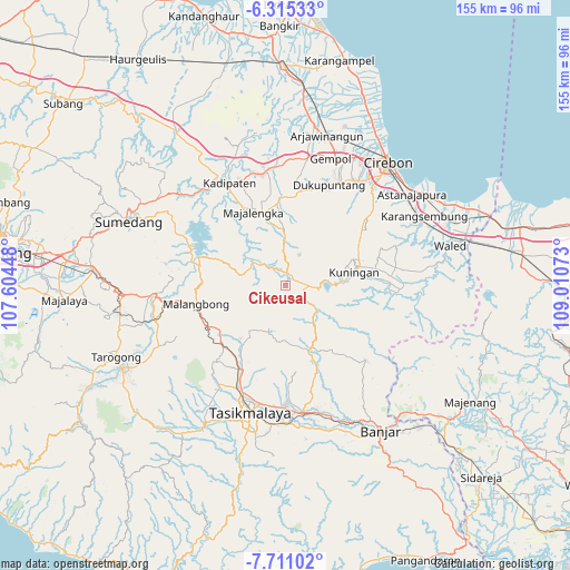 Cikeusal on map