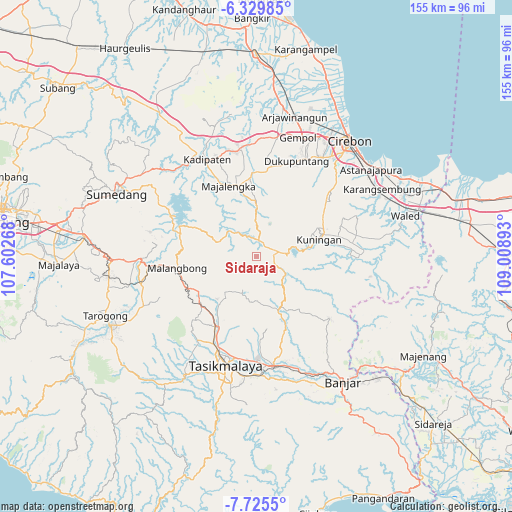 Sidaraja on map