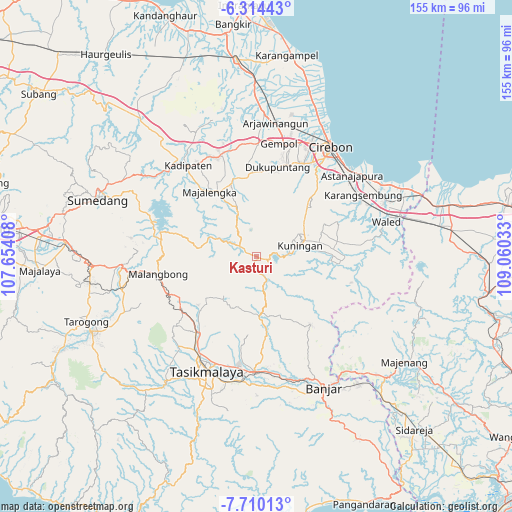 Kasturi on map