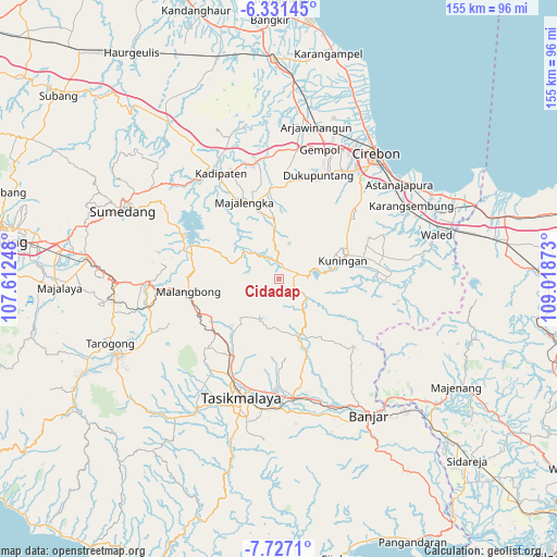 Cidadap on map