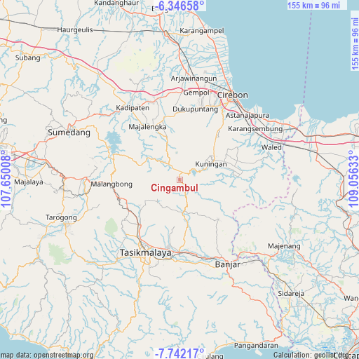 Cingambul on map