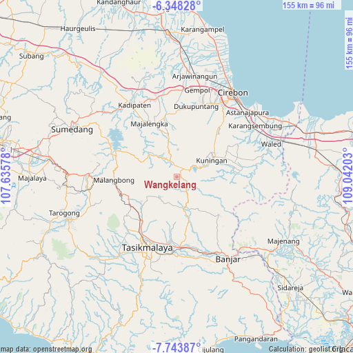 Wangkelang on map