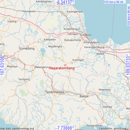 Nagarakembang on map