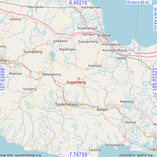 Jugantang on map