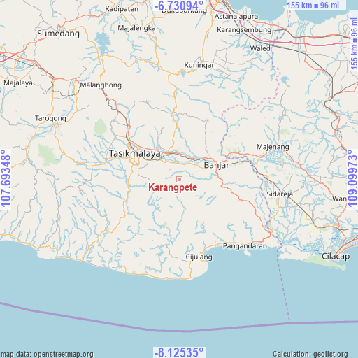 Karangpete on map