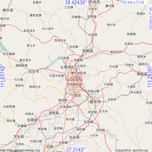 Liuxiang on map