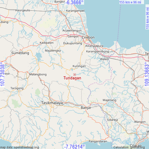 Tundagan on map