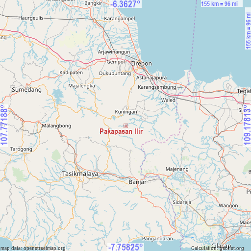 Pakapasan Ilir on map