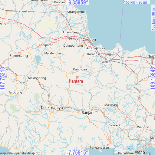 Hantara on map