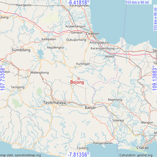 Bojong on map