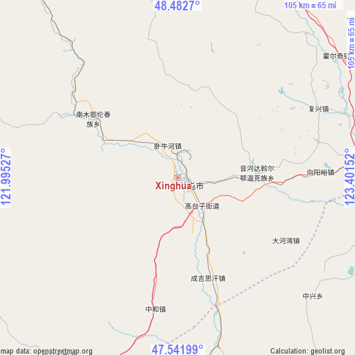 Xinghua on map