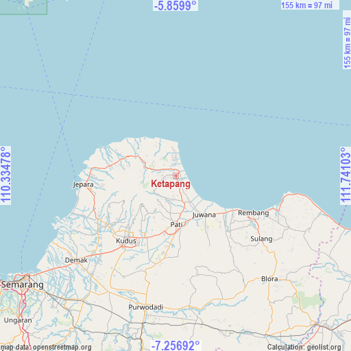 Ketapang on map