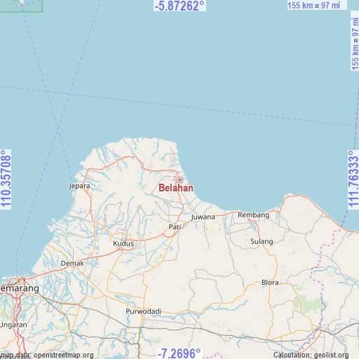 Belahan on map