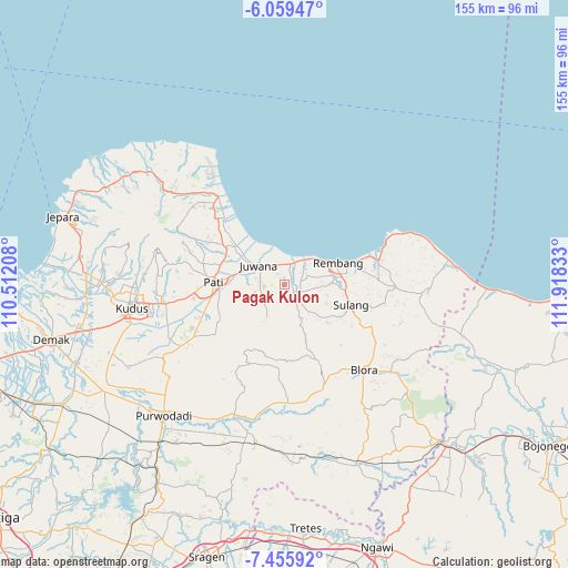 Pagak Kulon on map