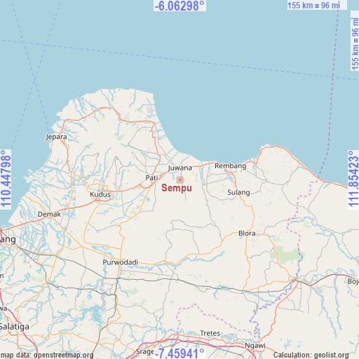 Sempu on map