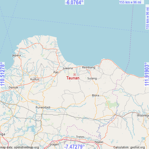 Taunan on map