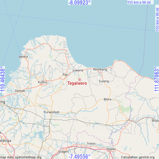 Tegalwero on map