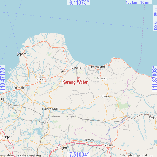 Karang Wetan on map