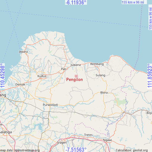 Pengilon on map