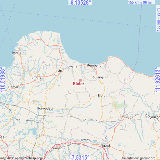 Kletek on map