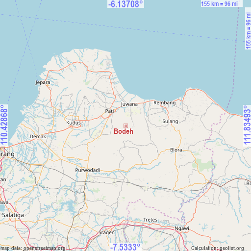 Bodeh on map