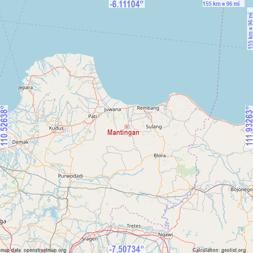 Mantingan on map