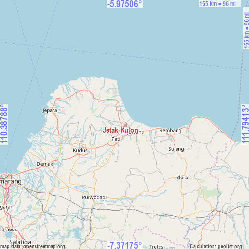 Jetak Kulon on map