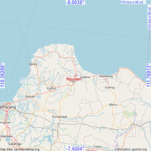 Ngulaan on map