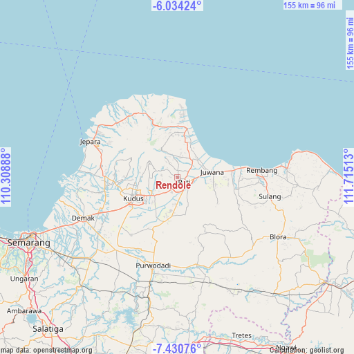 Rendole on map