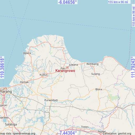 Karangrowo on map