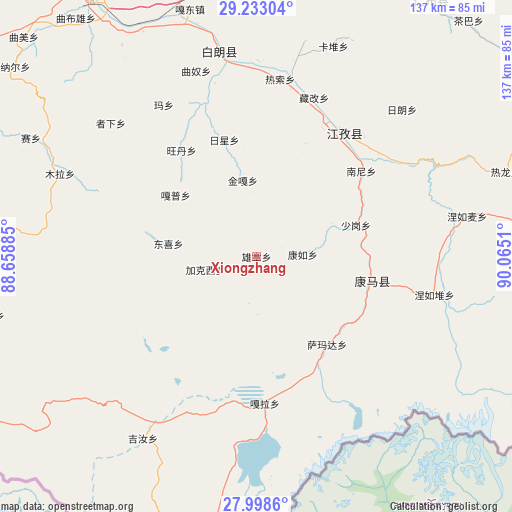 Xiongzhang on map