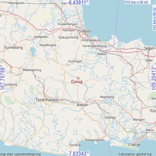 Curug on map