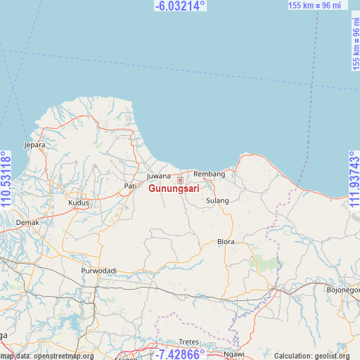 Gunungsari on map