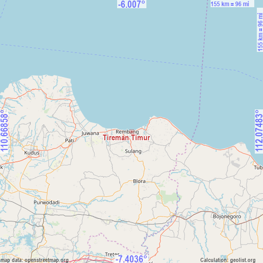 Tireman Timur on map