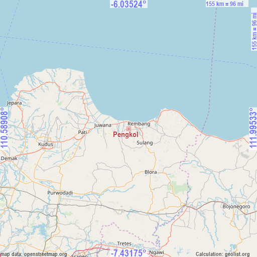 Pengkol on map