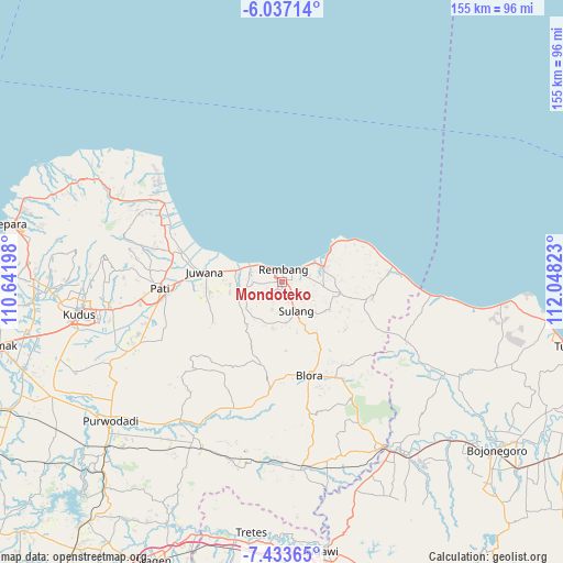 Mondoteko on map
