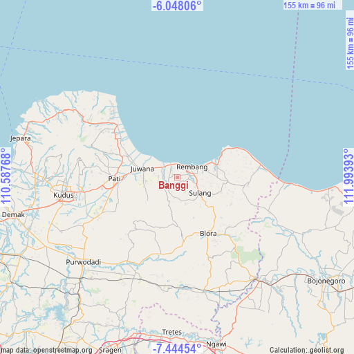 Banggi on map