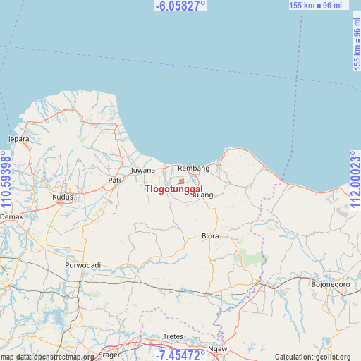 Tlogotunggal on map