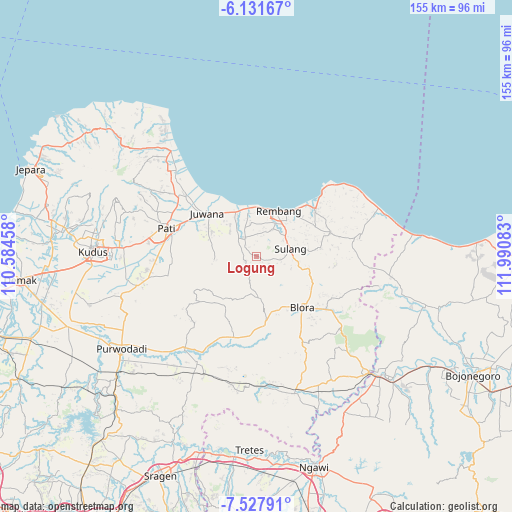 Logung on map