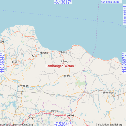 Lambangan Wetan on map